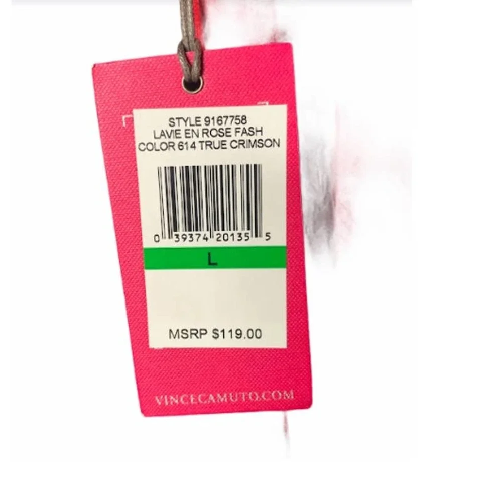 Vince Camuto Red Mock Choker Neck Faux Wrap Dress - Picture 4 of 8